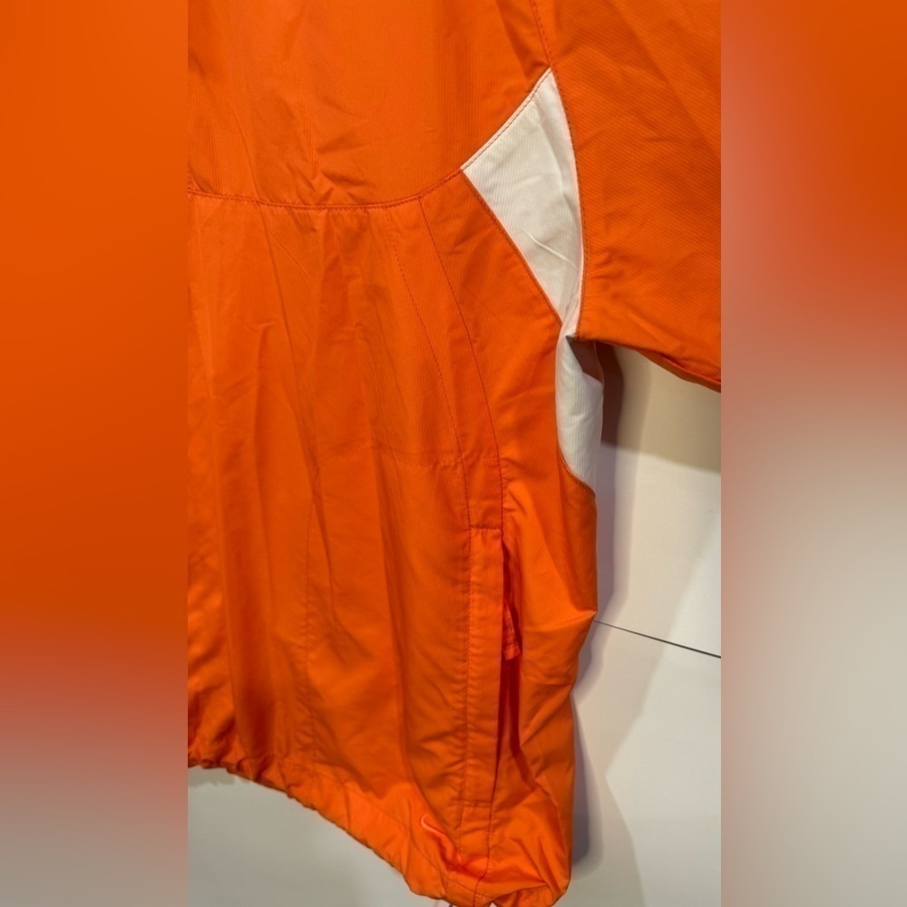 Nike Windbreaker Half Zip Pullover Jacket Large Orange White FitStorm Athletic - Picture 6 of 8